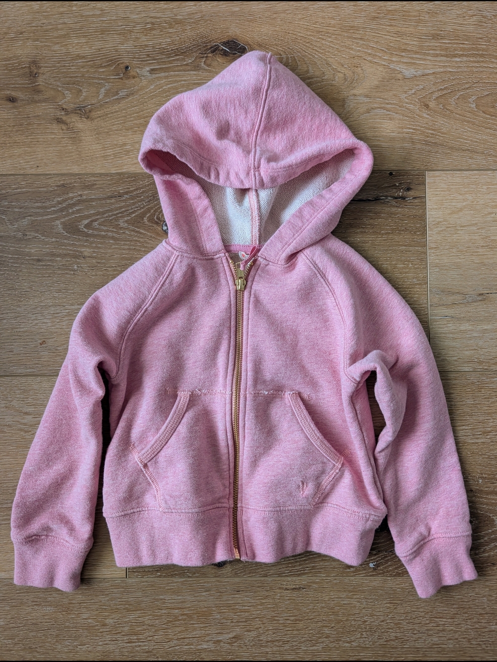 Crewcuts Pink Girls' Zip Hoodie with Gold Zipper